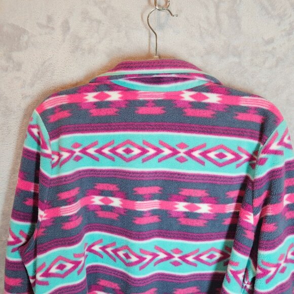 Sonoma Womens L Purple Full-Zip Fleece Jacket With Aztec Print colorful boho - Picture 9 of 12